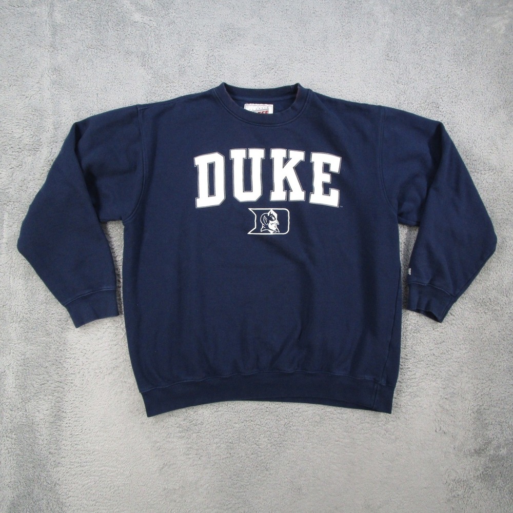 Soffe Duke Blue Devils Sweatshirt Mens 2XL Navy Blue Crewneck NCAA College Logo